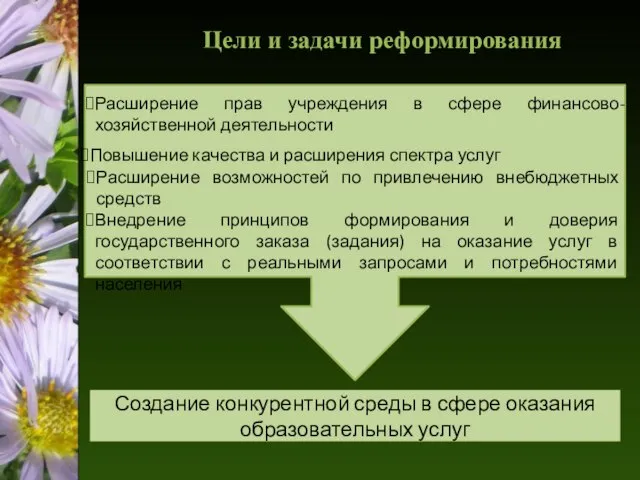 Цели и задачи реформирования