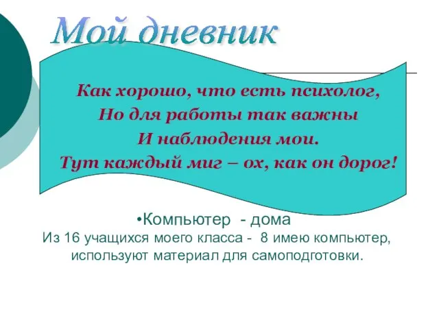 Как хорошо, что есть психолог, Но для работы так важны И наблюдения