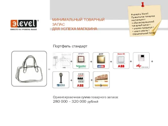 Портфель стандарт = Ориентировочная сумма товарного запаса: 280 000 – 320 000