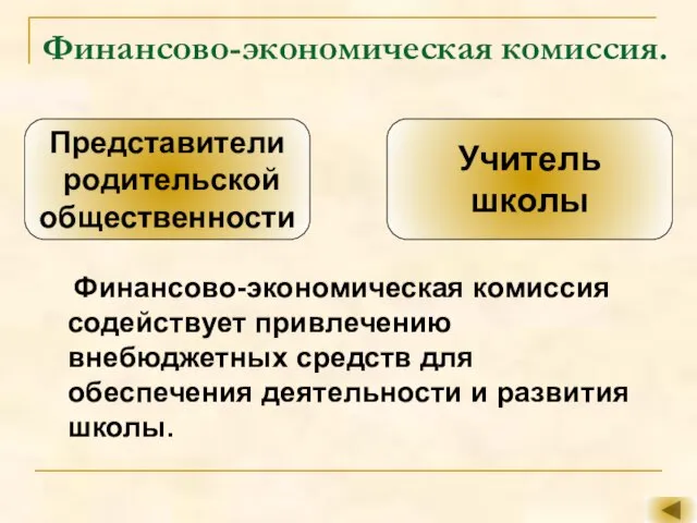 Финансово-экономическая комиссия. Финансово-экономическая комиссия содействует привлечению внебюджетных средств для обеспечения деятельности и