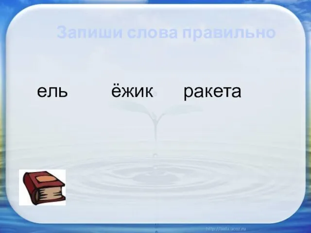 Запиши слова правильно ель ёжик ракета