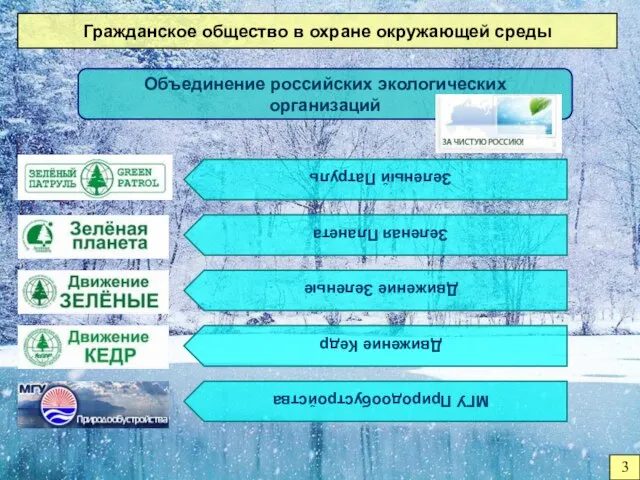 Гражданское общество в охране окружающей среды 3 Объединение российских экологических организаций Зеленый