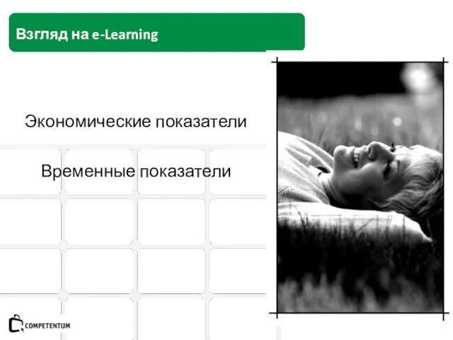 Взгляд на e-Learning Экономические показатели Временные показатели