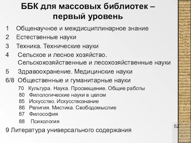 1 Общенаучное и междисциплинарное знание 2 Естественные науки 3 Техника. Технические науки