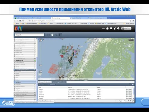 Arctic Web (www.arcticweb.com) - проект, спонсируемый шестью компаниями: Statoil, ConocoPHilips, BG Group,
