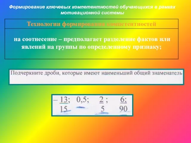 Формирование ключевых компетентностей обучающихся в рамках мотивационной системы