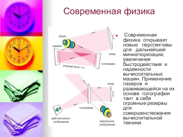 Современная физика Современная физика открывает новые перспективы для дальнейшей миниатюризации, увеличения быстродействия