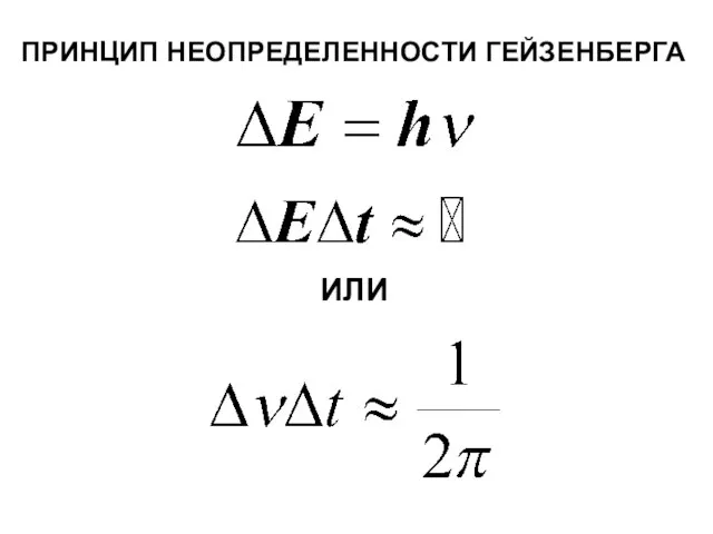 ИЛИ ПРИНЦИП НЕОПРЕДЕЛЕННОСТИ ГЕЙЗЕНБЕРГА