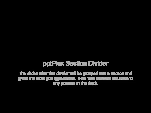 pptPlex Section Divider Что же делать ? The slides after this divider