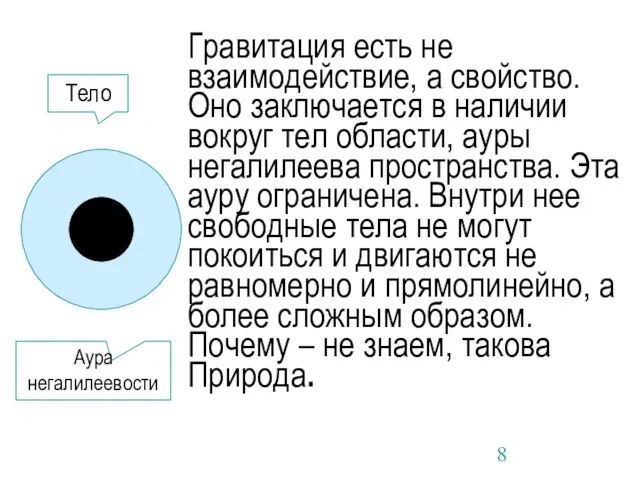 Гравитация есть не взаимодействие, а свойство. Оно заключается в наличии вокруг тел