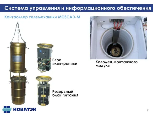 Система управления и информационного обеспечения Контроллер телемеханики MOSCAD-M Блок электроники Резервный блок питания Колодец монтажного модуля