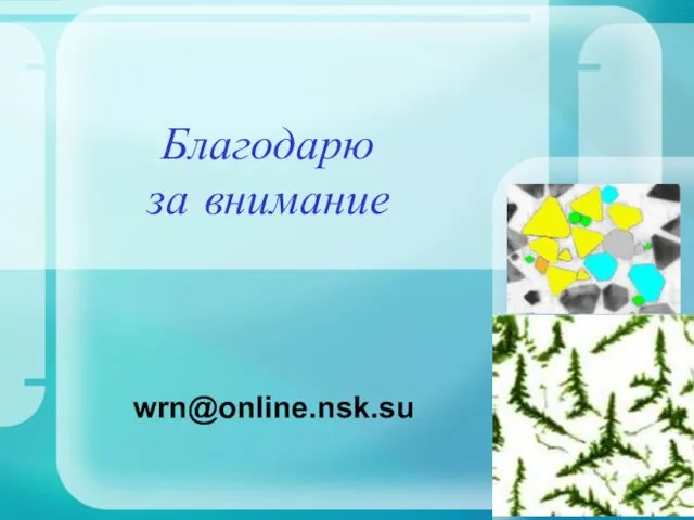 Благодарю за внимание wrn@online.nsk.su