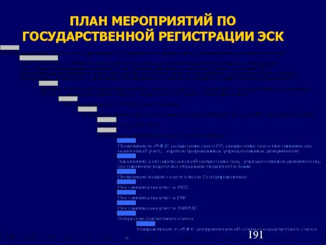 ПЛАН МЕРОПРИЯТИЙ ПО ГОСУДАРСТВЕННОЙ РЕГИСТРАЦИИ ЭСК