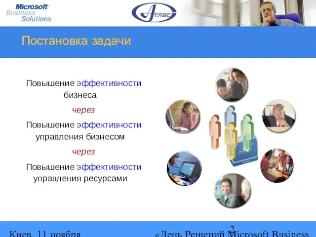 Киев, 11 ноября 2004 г. «День Решений Microsoft Business Solutions» Постановка задачи