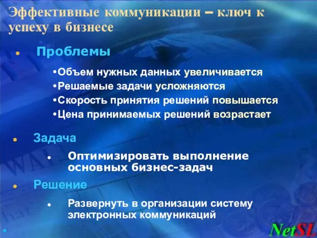 Эффективные коммуникации – ключ к успеху в бизнесе Оптимизировать выполнение основных бизнес-задач