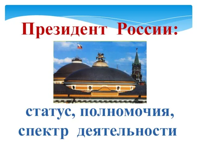 Президент России: статус, полномочия, спектр деятельности