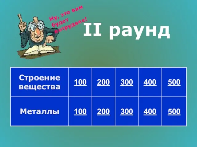 II раунд Ну, это вам будет потруднее!