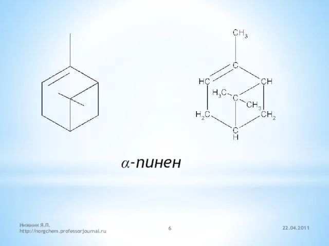 22.04.2011 Нижник Я.П. http://norgchem.professorjournal.ru α-пинен