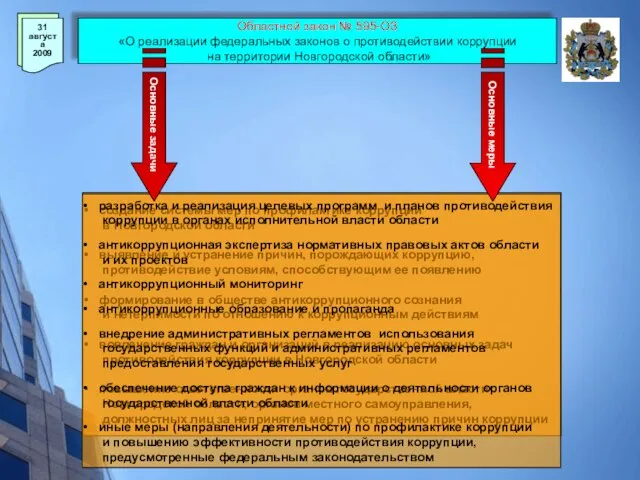 создание системы мер по профилактике коррупции в Новгородской области выявление и устранение