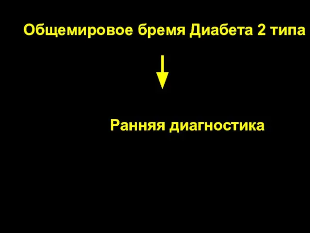 Общемировое бремя Диабета 2 типа Ранняя диагностика