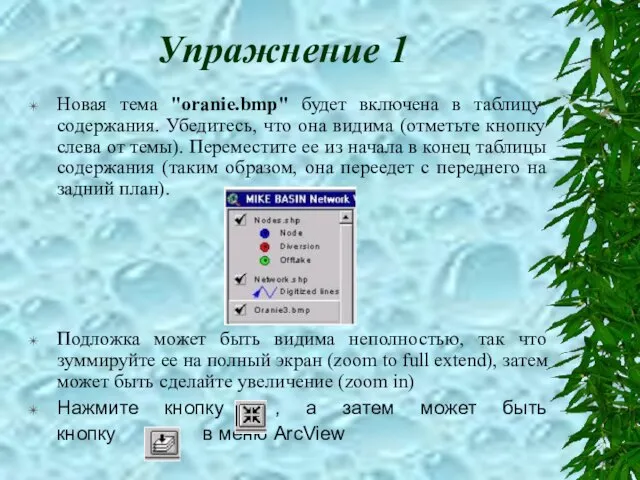 Упражнение 1 Новая тема "oranie.bmp" будет включена в таблицу содержания. Убедитесь, что