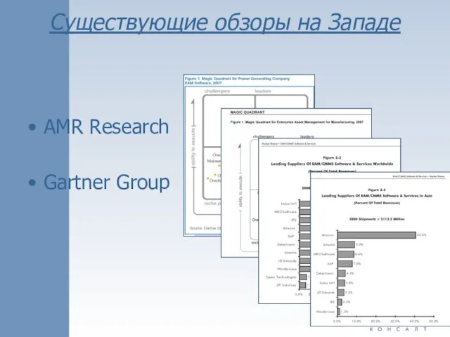 Существующие обзоры на Западе AMR Research Gartner Group