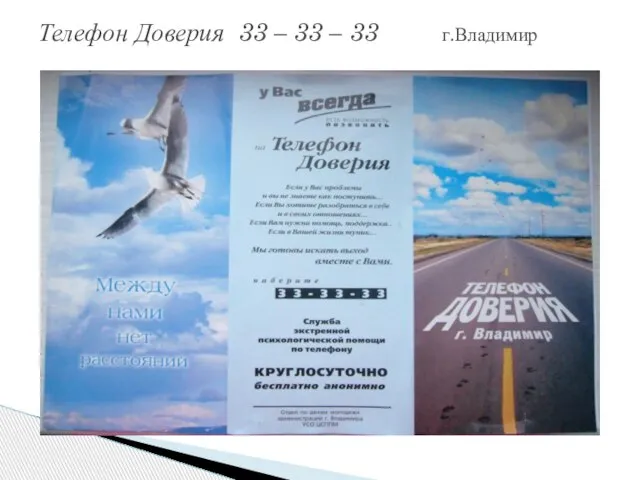 Телефон Доверия 33 – 33 – 33 г.Владимир