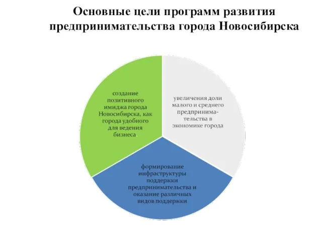 Основные цели программ развития предпринимательства города Новосибирска