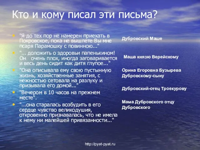 Кто и кому писал эти письма? "Я до тех пор не намерен