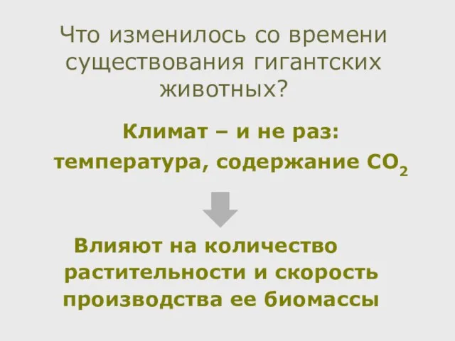 Что изменилось со времени существования гигантских животных? Климат – и не раз: