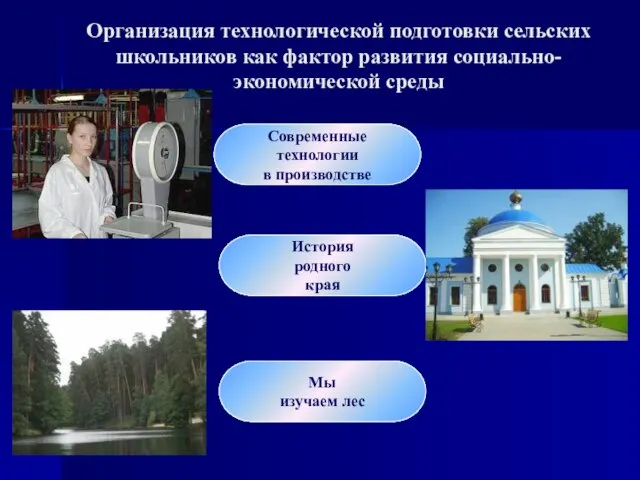 Организация технологической подготовки сельских школьников как фактор развития социально-экономической среды Современные технологии