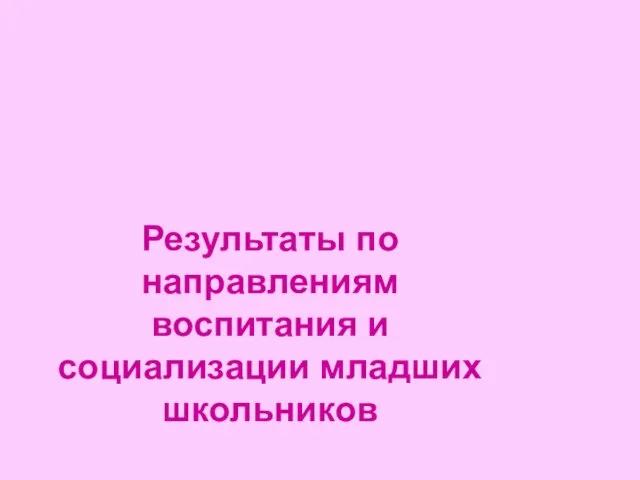 Результаты по направлениям воспитания и социализации младших школьников