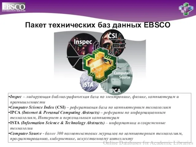 Пакет технических баз данных EBSCO Inspec – лидирующая библиографическая база по электронике,