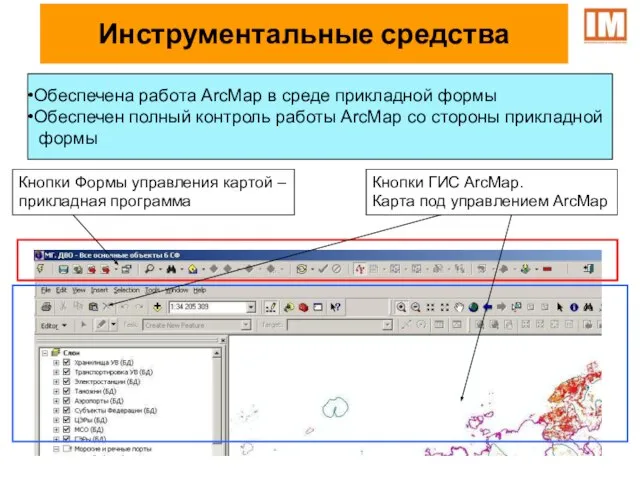 Кнопки Формы управления картой – прикладная программа Кнопки ГИС ArcMap. Карта под