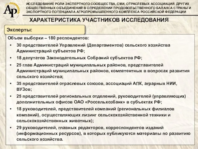 ИССЛЕДОВАНИЕ РОЛИ ЭКСПЕРТНОГО СООБЩЕСТВА, СМИ, ОТРАСЛЕВЫХ АССОЦИАЦИЙ, ДРУГИХ ОБЩЕСТВЕННЫХ ОБЪЕДИНЕНИЙ В ОПРЕДЕЛЕНИИ