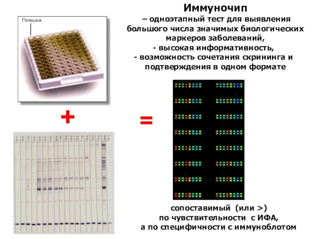 + = Иммуночип – одноэтапный тест для выявления большого числа значимых биологических