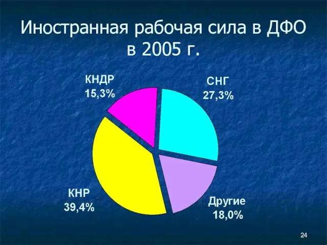 Иностранная рабочая сила в ДФО в 2005 г.