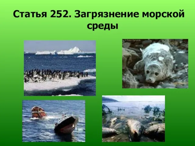 Статья 252. Загрязнение морской среды