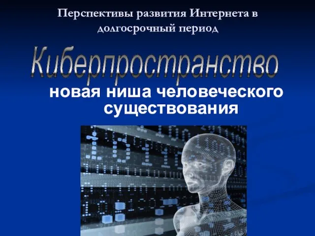 Перспективы развития Интернета в долгосрочный период новая ниша человеческого существования Киберпространство