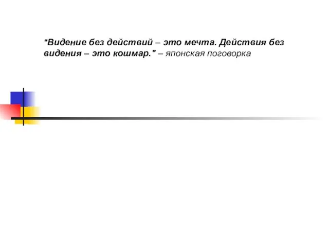 IV – МИССИЯ И ВИДЕНИЕ "Видение без действий – это мечта. Действия