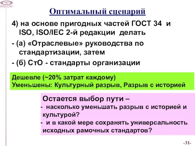 Оптимальный сценарий 4) на основе пригодных частей ГОСТ 34 и ISO, ISO/IEC