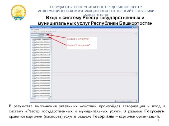 Вход в систему Реестр государственных и муниципальных услуг Республики Башкортостан ГОСУДАРСТВЕННОЕ УНИТАРНОЕ