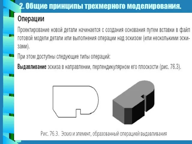 2. Общие принципы трехмерного моделирования.