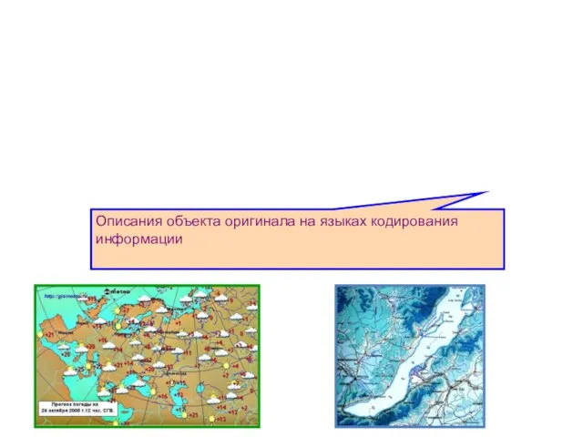 Описания объекта оригинала на языках кодирования информации