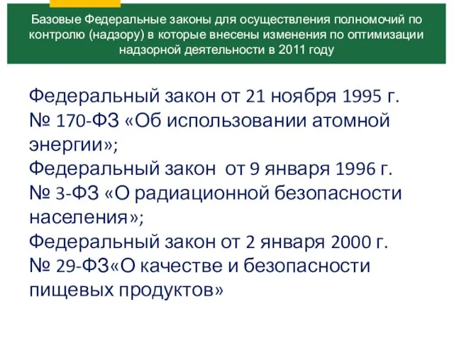 Федеральный закон от 21 ноября 1995 г. № 170-ФЗ «Об использовании атомной