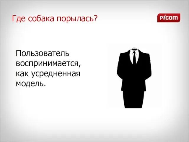 Где собака порылась? Пользователь воспринимается, как усредненная модель.