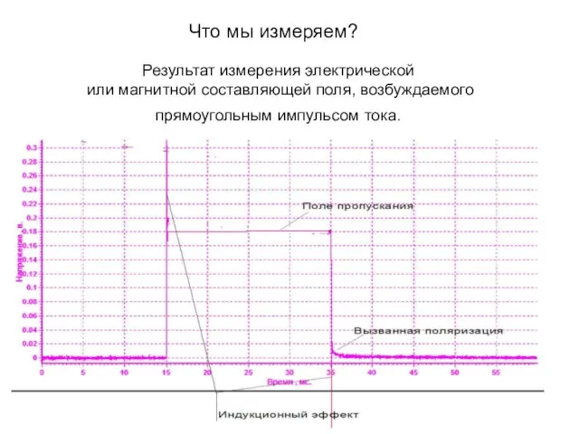 Результат измерения электрической или магнитной составляющей поля, возбуждаемого прямоугольным импульсом тока. Что мы измеряем?