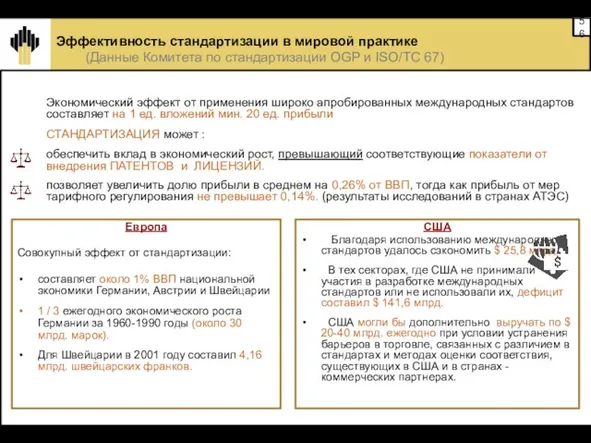 Эффективность стандартизации в мировой практике (Данные Комитета по стандартизации OGP и ISO/TC