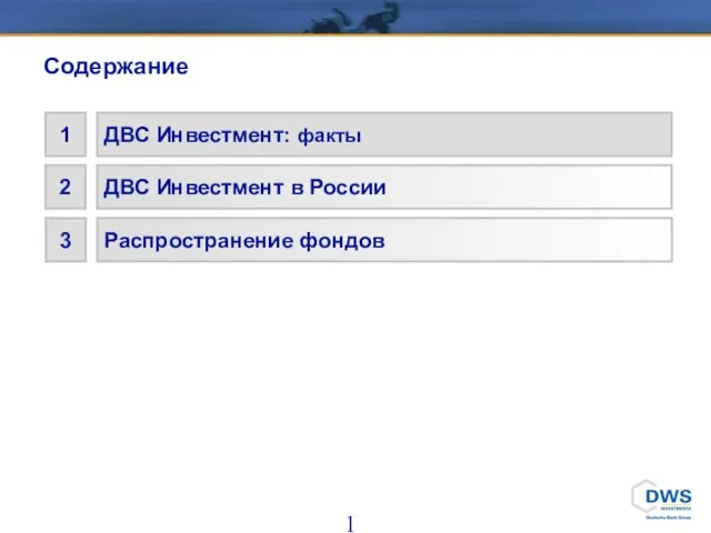 1 ДВС Инвестмент: факты 2 ДВС Инвестмент в России 3 Распространение фондов Содержание