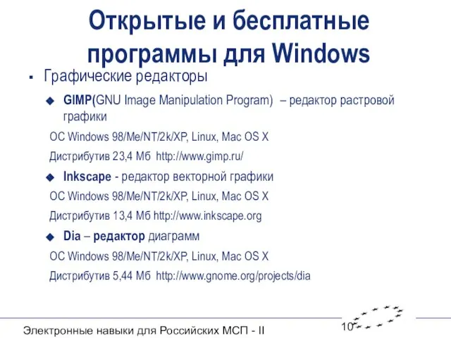 Электронные навыки для Российских МСП - II Открытые и бесплатные программы для